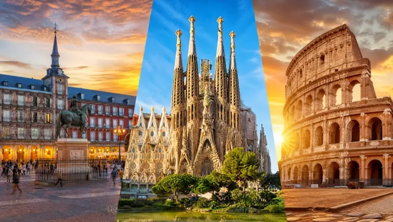 Madrid, Barcelona y Roma — sur de Europa